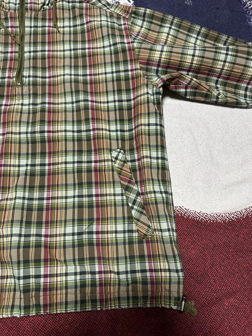 90s eddie bauer コットンアノラックパーカー　マドラスチェック