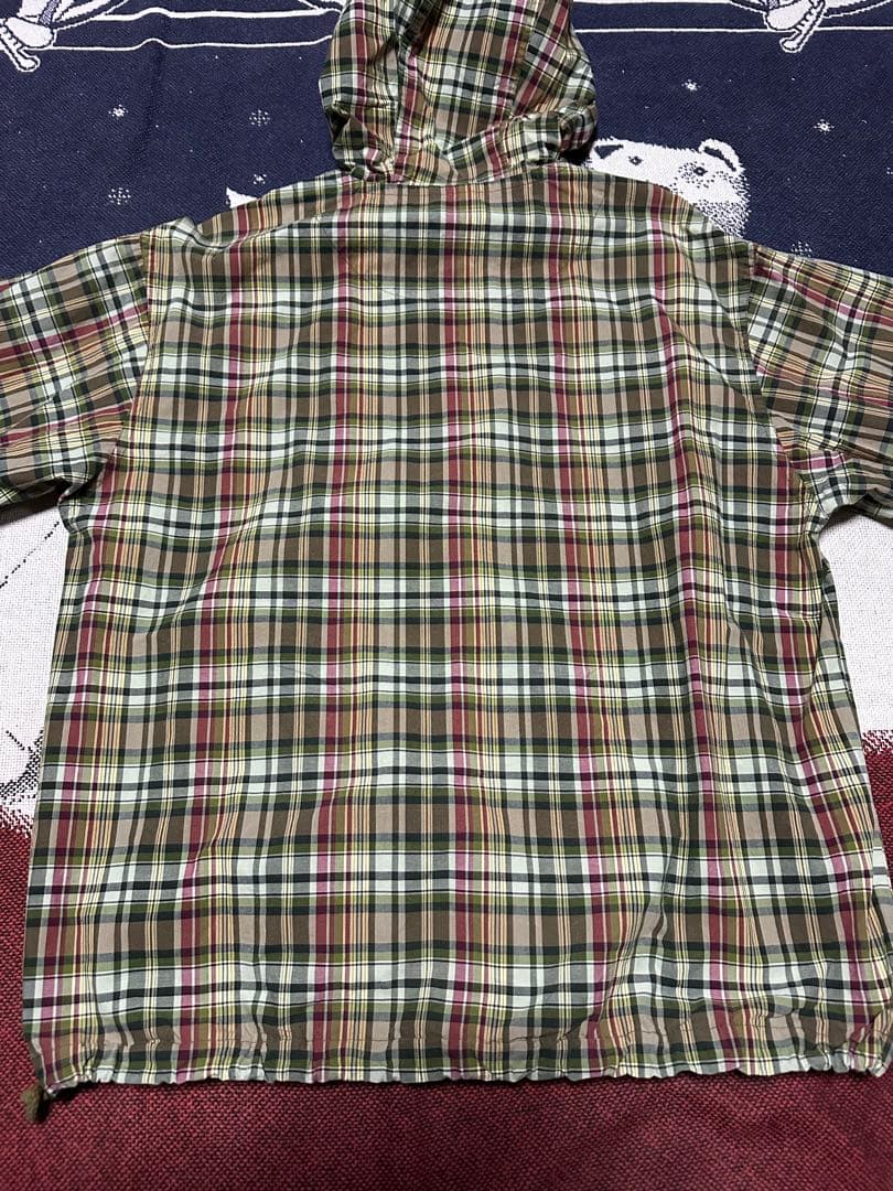 90s eddie bauer コットンアノラックパーカー　マドラスチェック