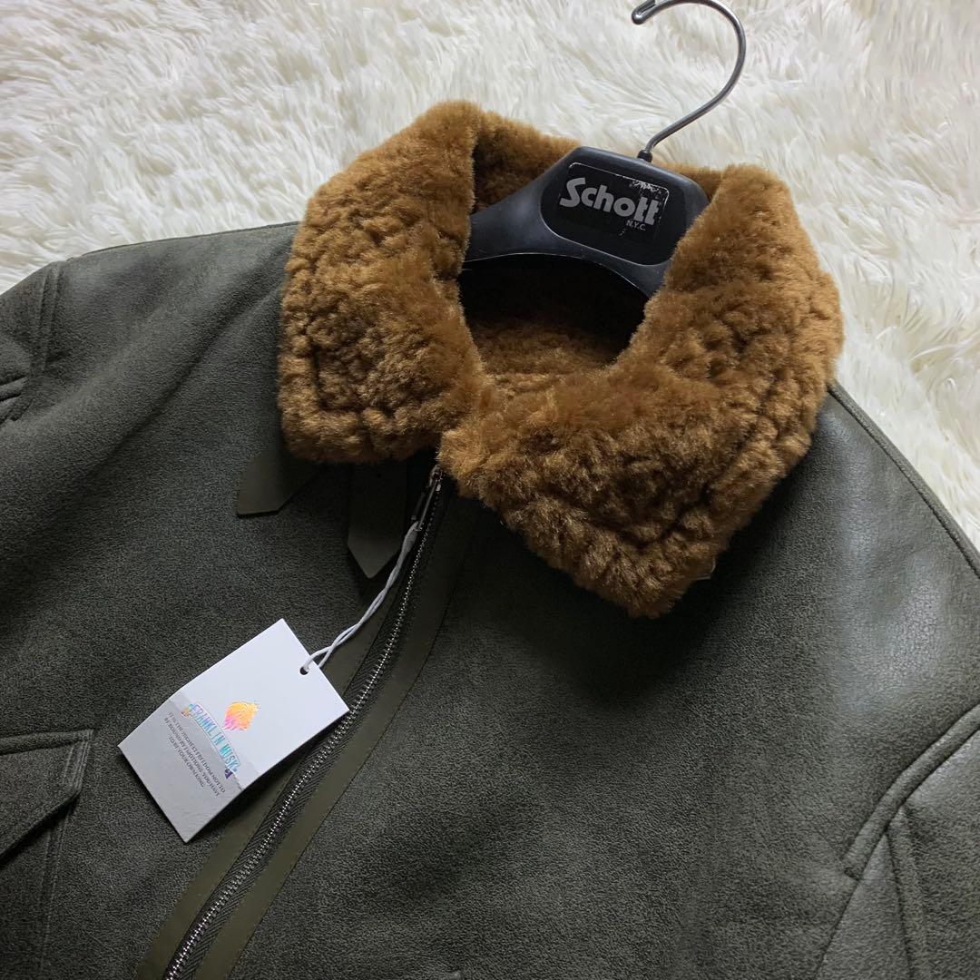 新品■FRANKL IN MUSK フライトジャケット B-3 ムートン 羊革