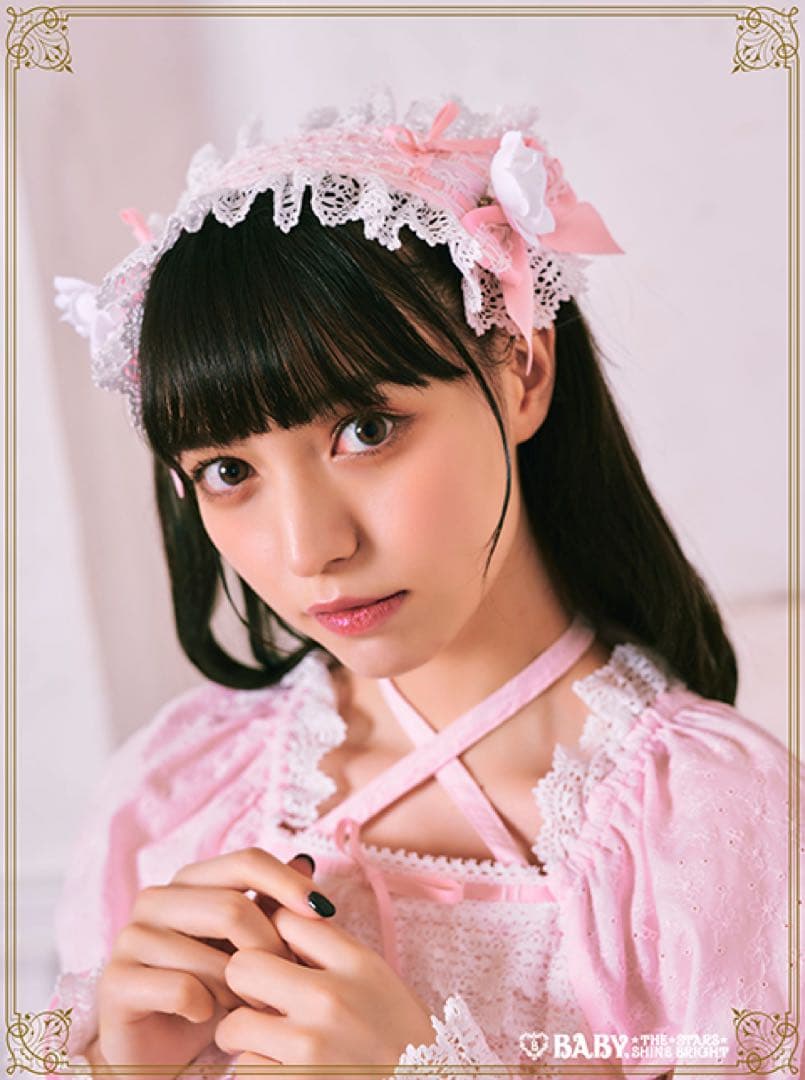 はわせドールワンピース　ヘッドドレス　セット　ピンク