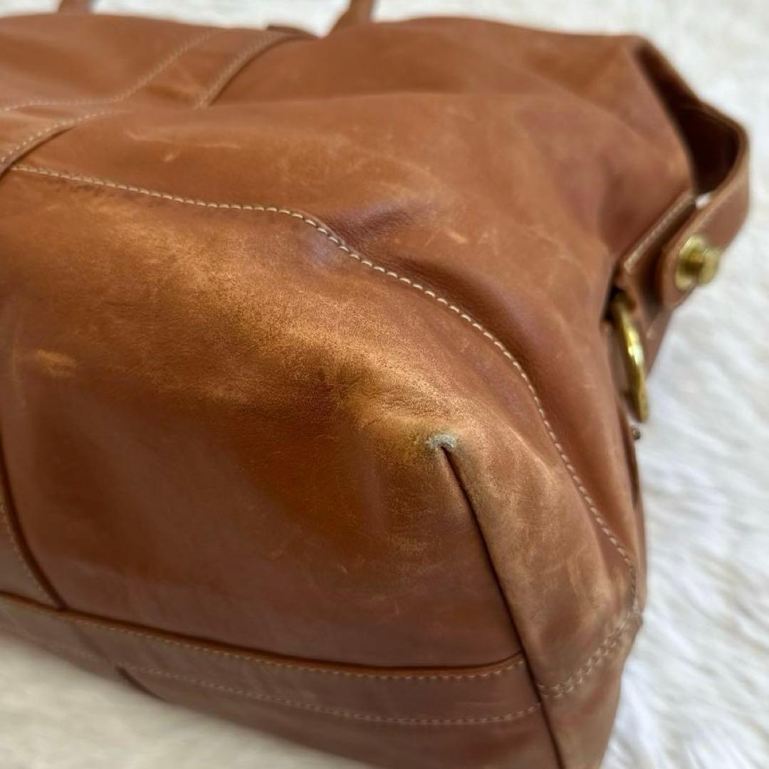 良品✨OLD COACH オールドコーチ レザー ボストンバッグ ブラウン チャ