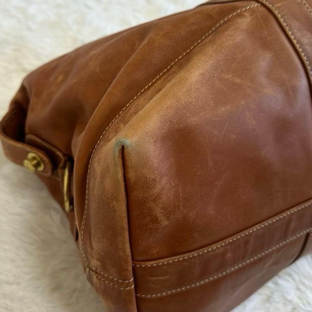 良品✨OLD COACH オールドコーチ レザー ボストンバッグ ブラウン チャ
