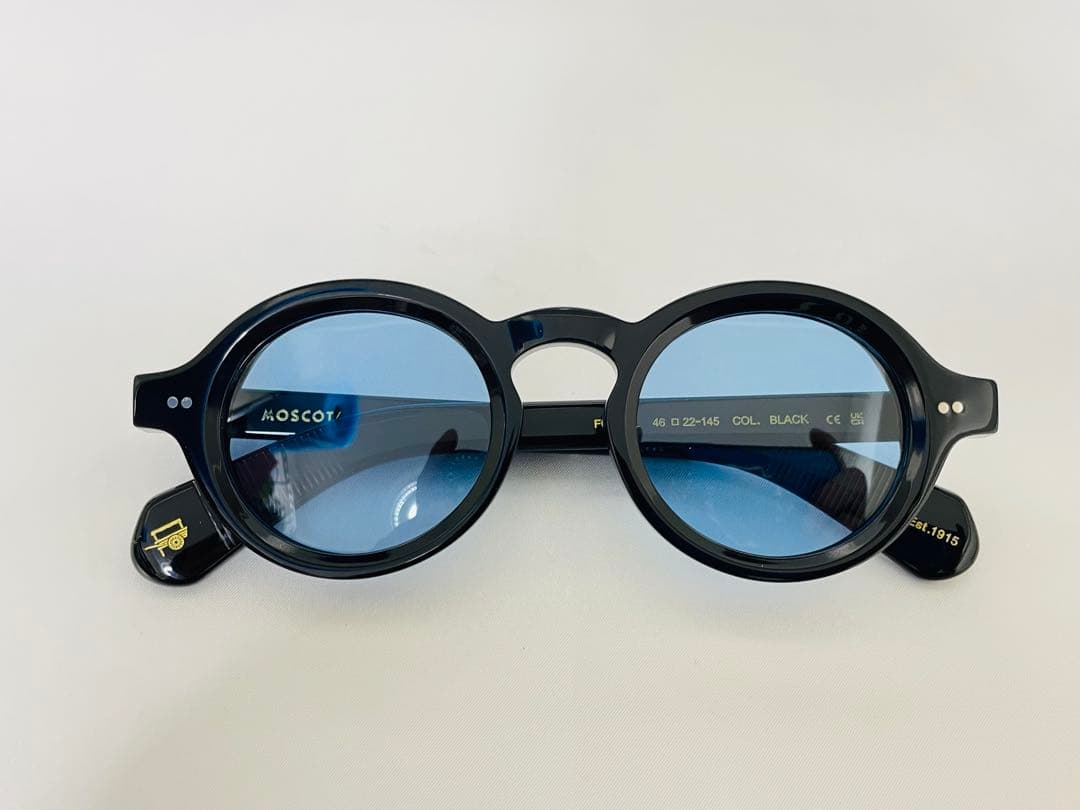 徳*井様 MOSCOT FOYGEL 黒縁 カラーレンズサングラス★モスコット