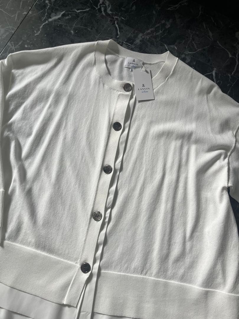 タグ付き新品 LANVIN en Bleu　カーディガン　白　38