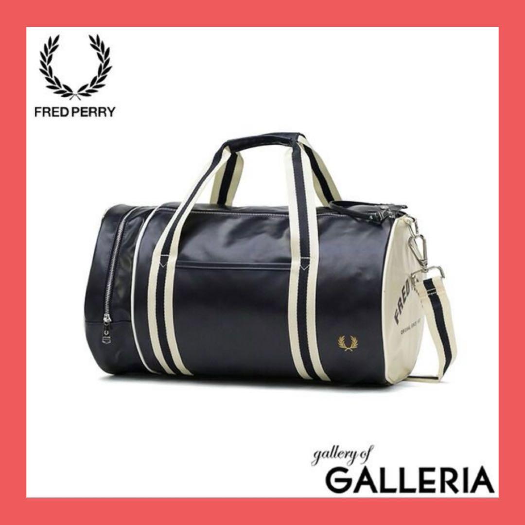 FRED PERRY フレッドペリー ボストンバッグ ドラムバッグ ネイビー