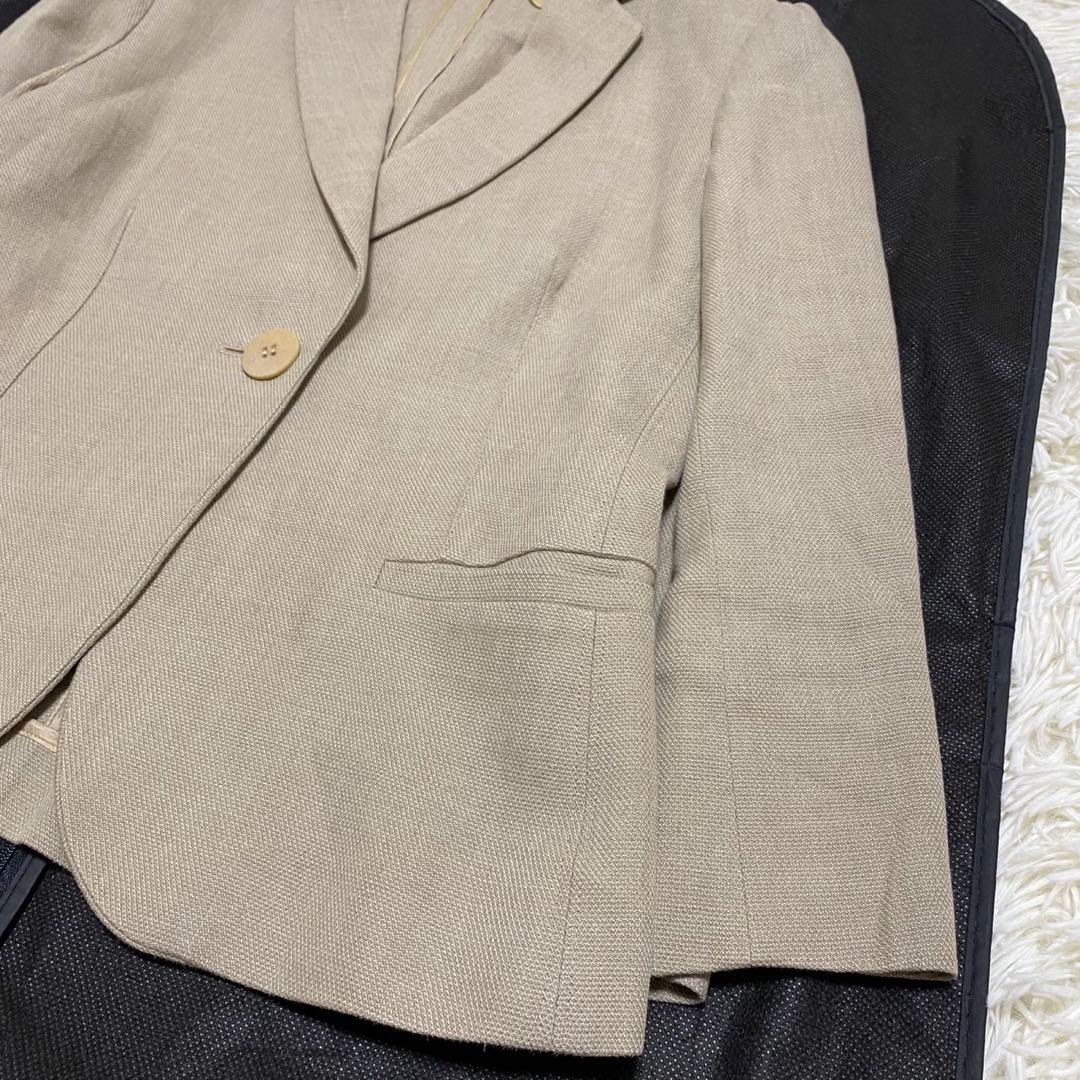 【極美品✨】MaxMara リネン混 テーラードジャケット ライトベージュ 36