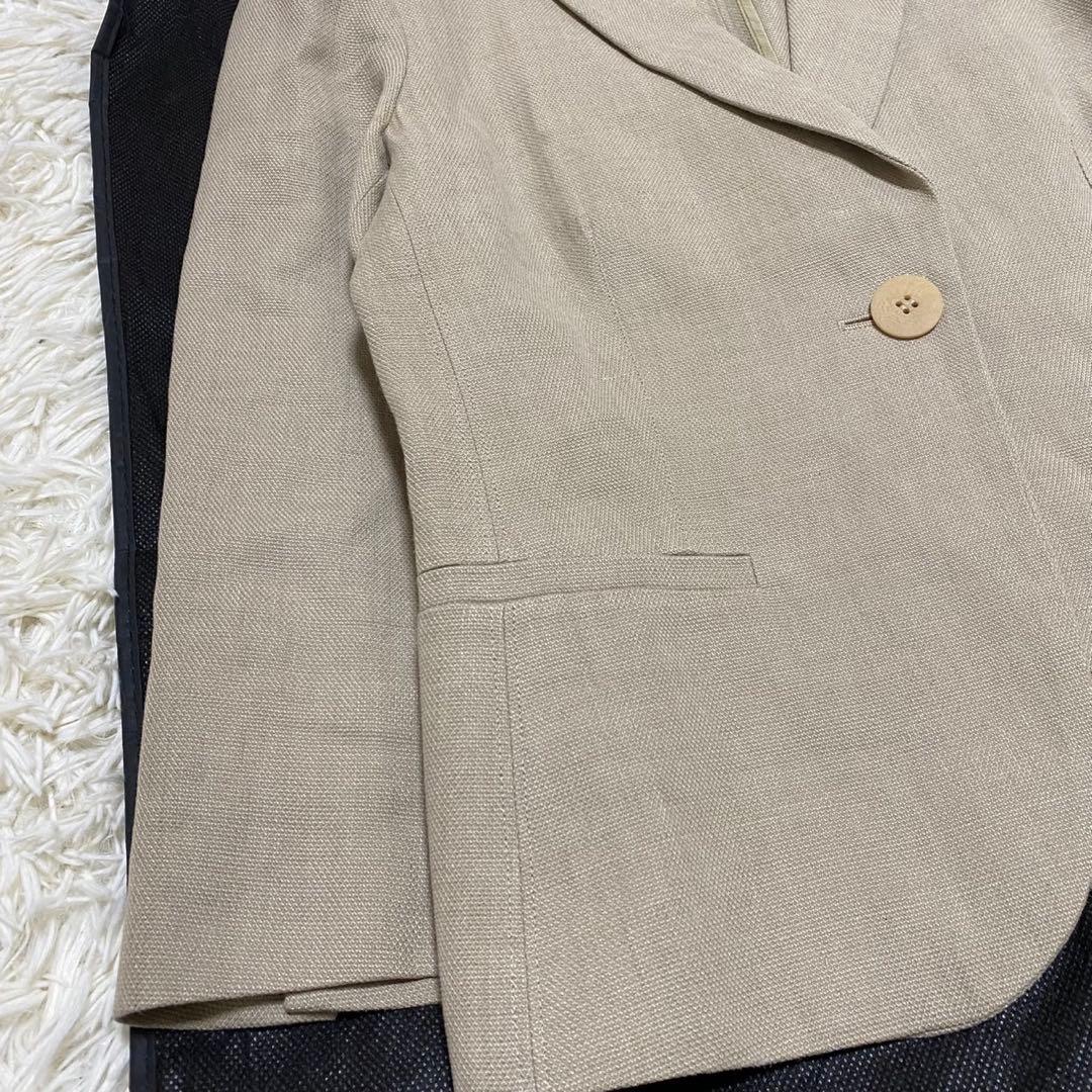 【極美品✨】MaxMara リネン混 テーラードジャケット ライトベージュ 36