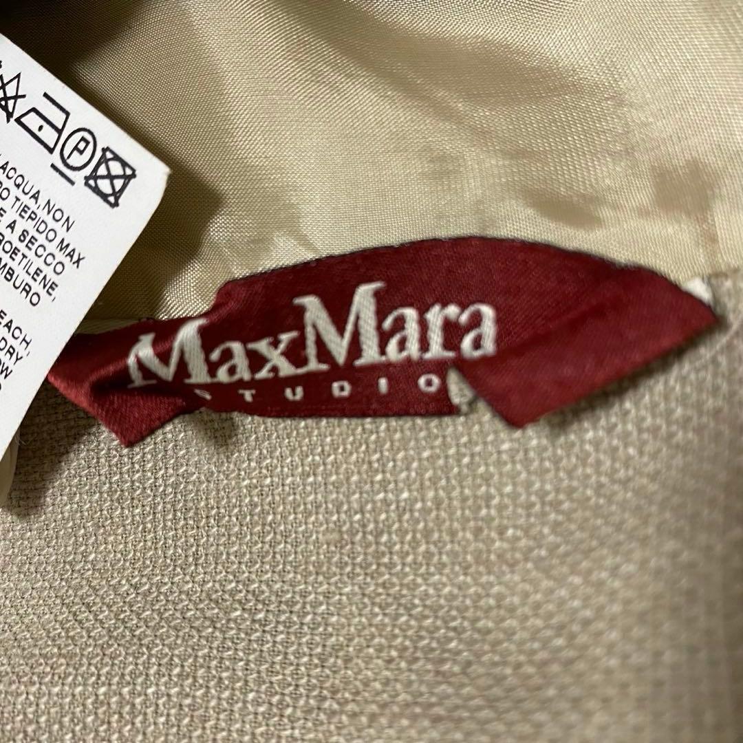 【極美品✨】MaxMara リネン混 テーラードジャケット ライトベージュ 36