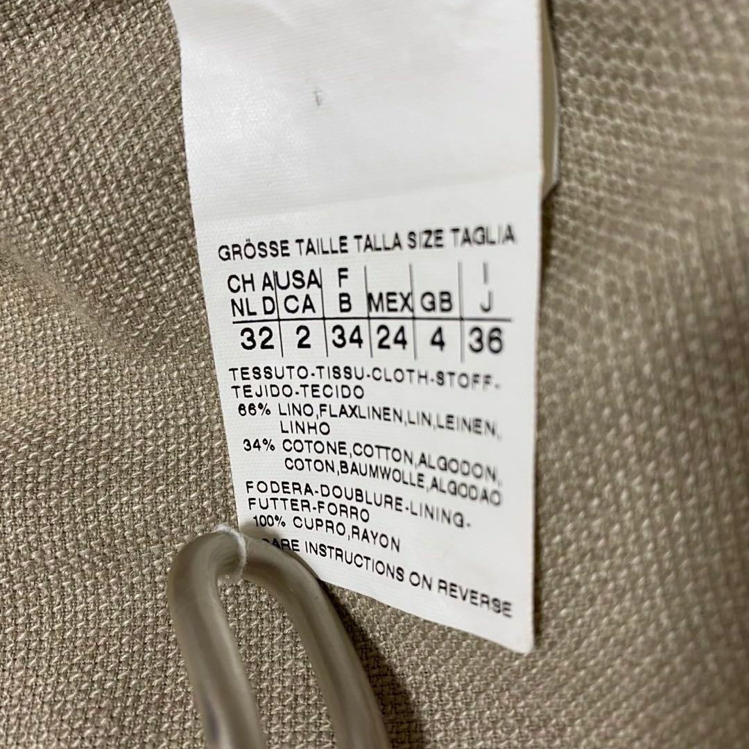 【極美品✨】MaxMara リネン混 テーラードジャケット ライトベージュ 36