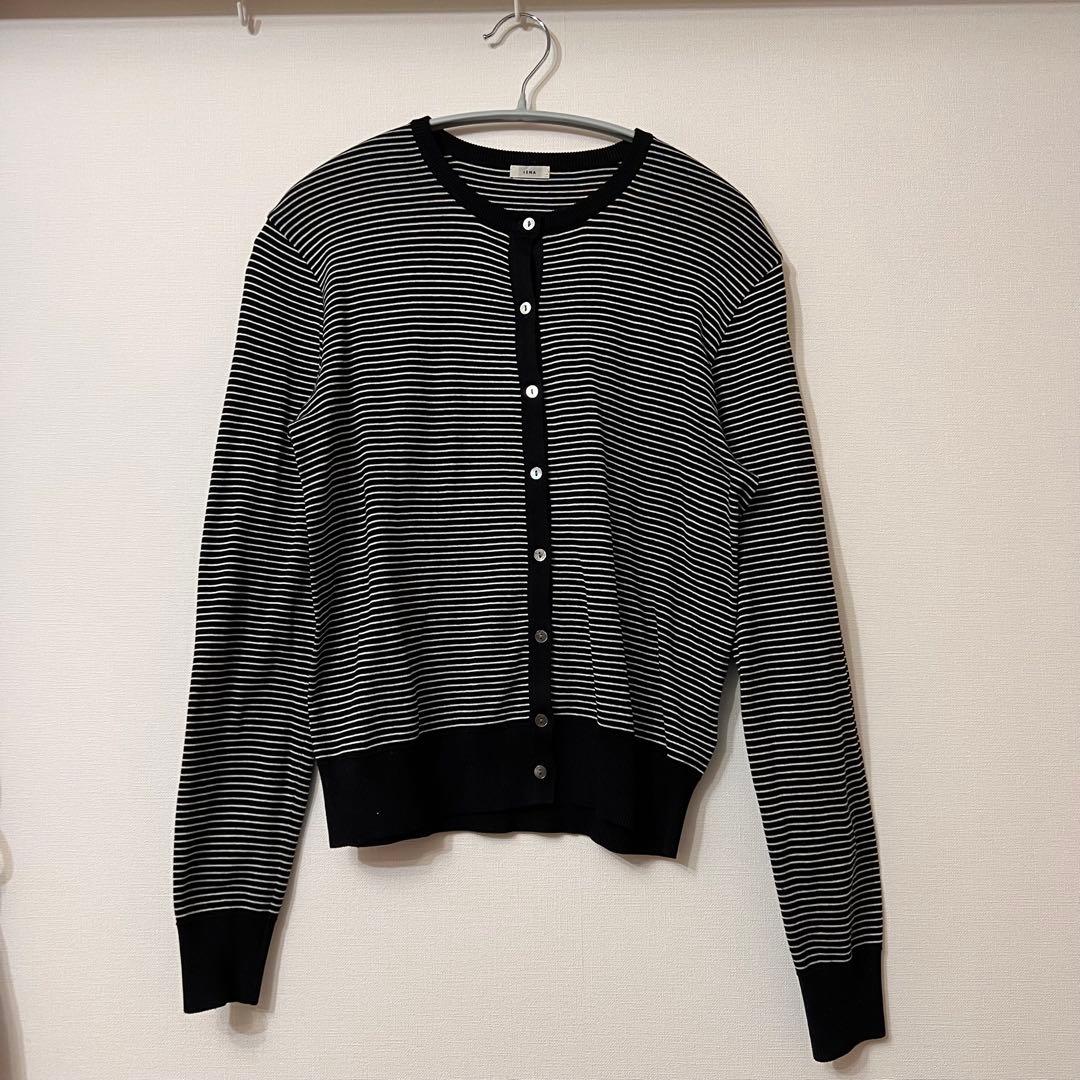◆IENA◆Mer cotton セーターマシン クルーカーディガン