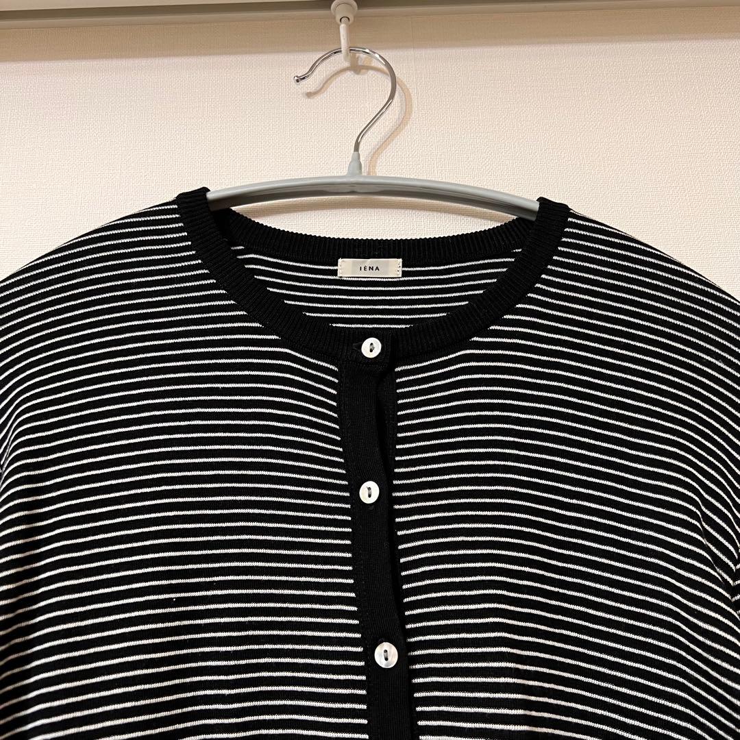 ◆IENA◆Mer cotton セーターマシン クルーカーディガン
