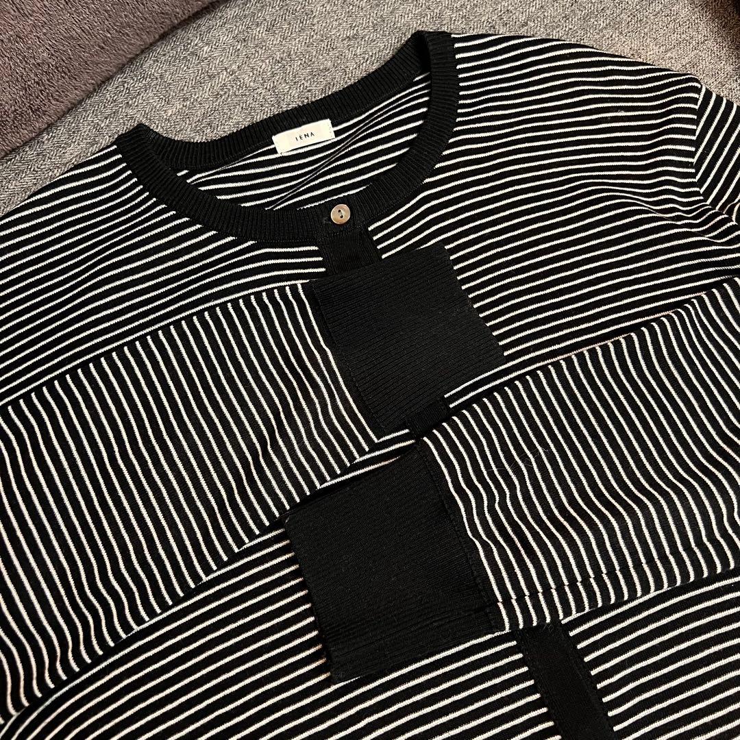 ◆IENA◆Mer cotton セーターマシン クルーカーディガン