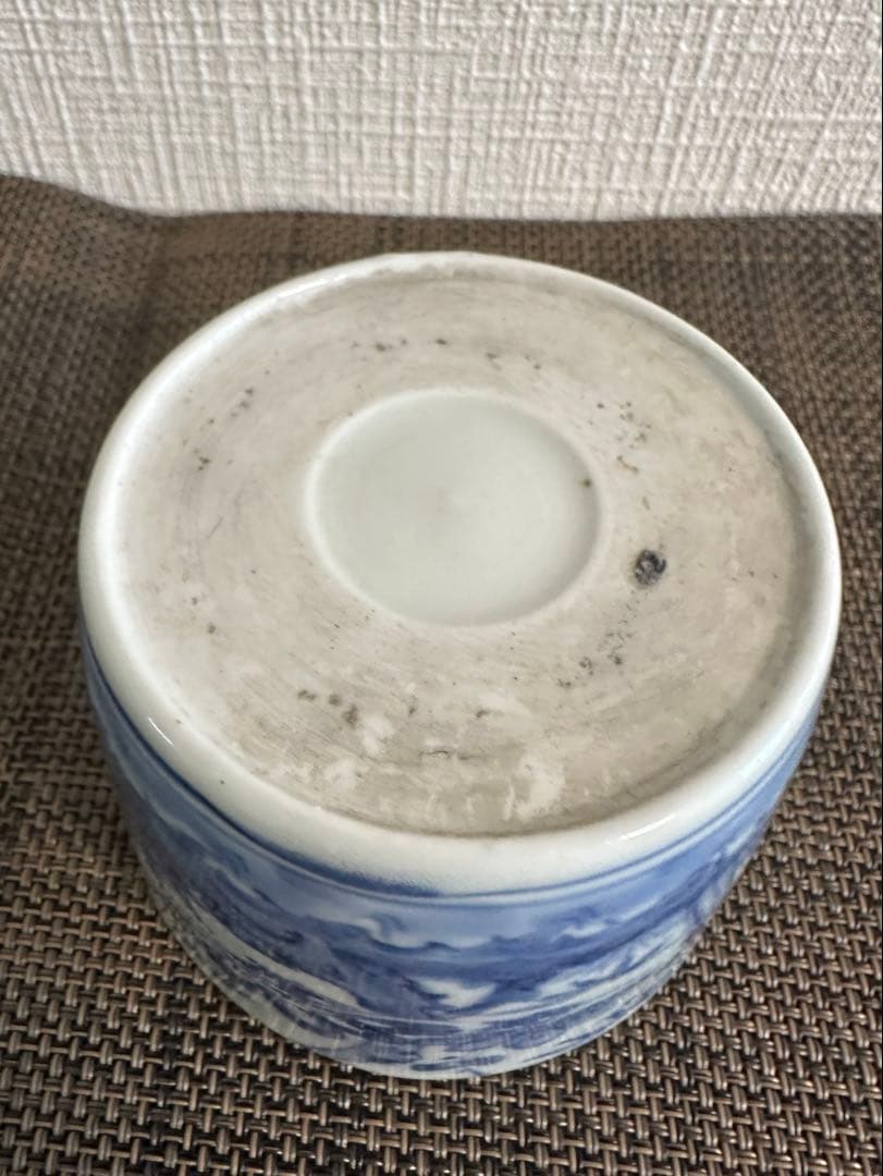【無傷完品】古伊万里　蕎麦猪口　染付 松花草文 江戸期 骨董　アンティーク