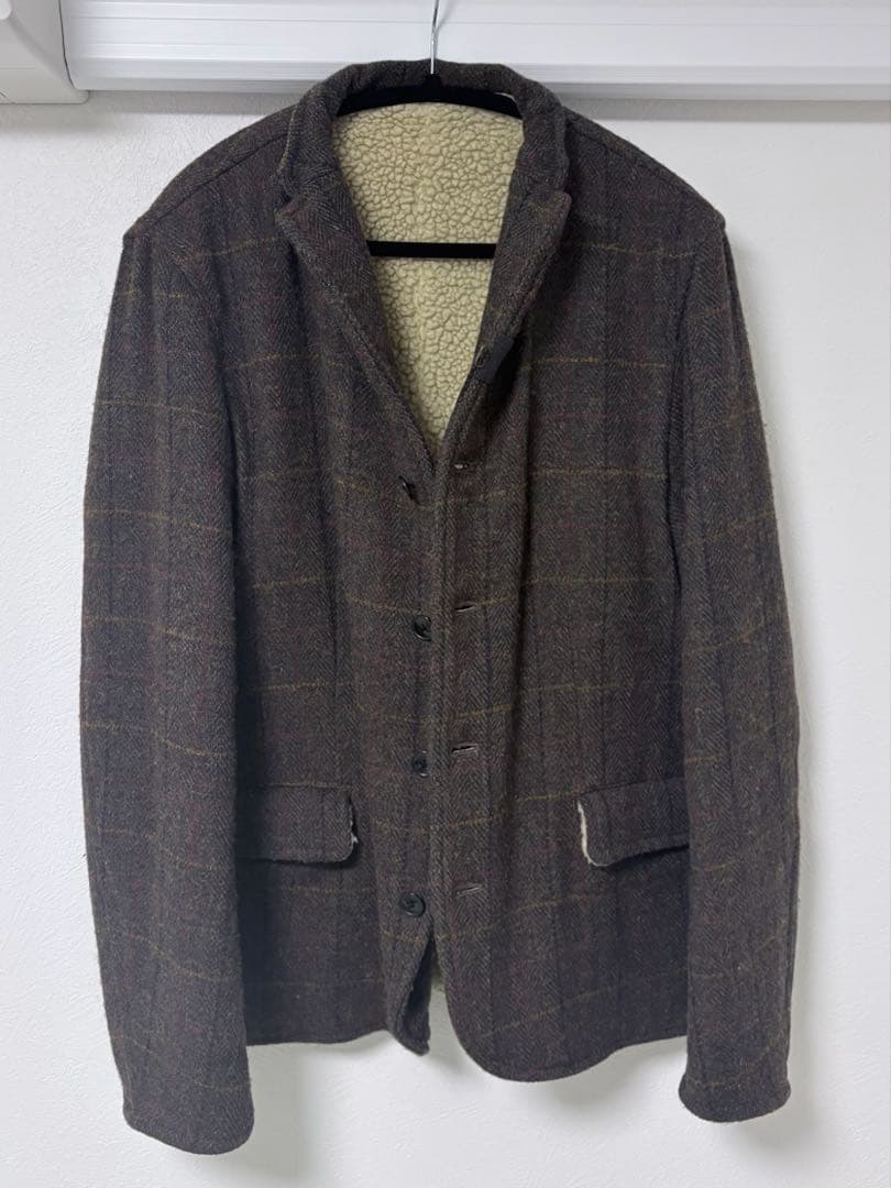 ウール混合 チェック柄 ジャケット　Harris Tweed