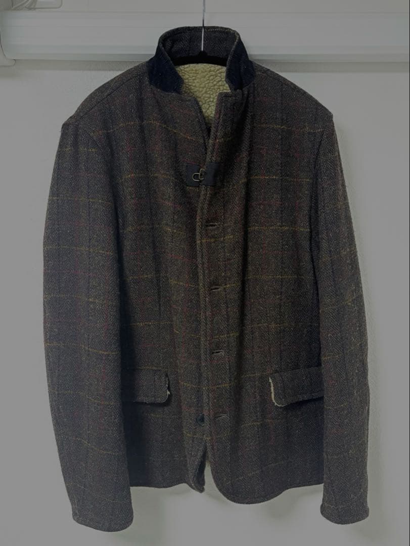 ウール混合 チェック柄 ジャケット　Harris Tweed