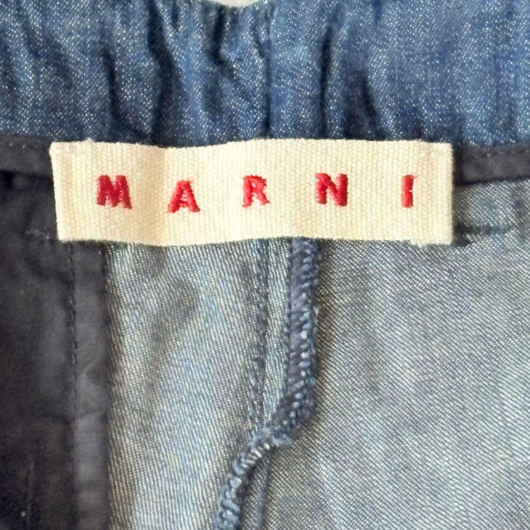 美品✨マルニ　フレアデニムパンツ　ワイドデニム　センタープレス　インディゴ　36