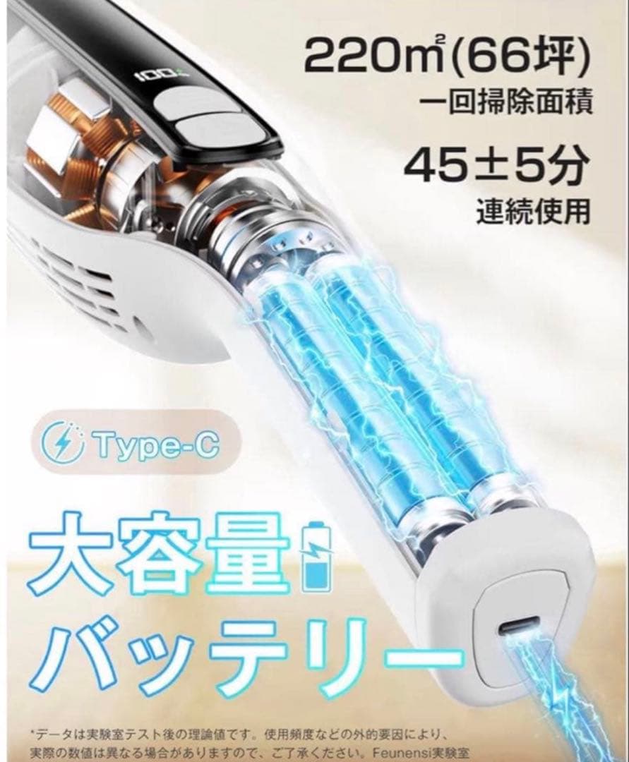 【新品未使用】コードレス掃除機 超強力吸引 自立式 LED 超軽量 サイクロン