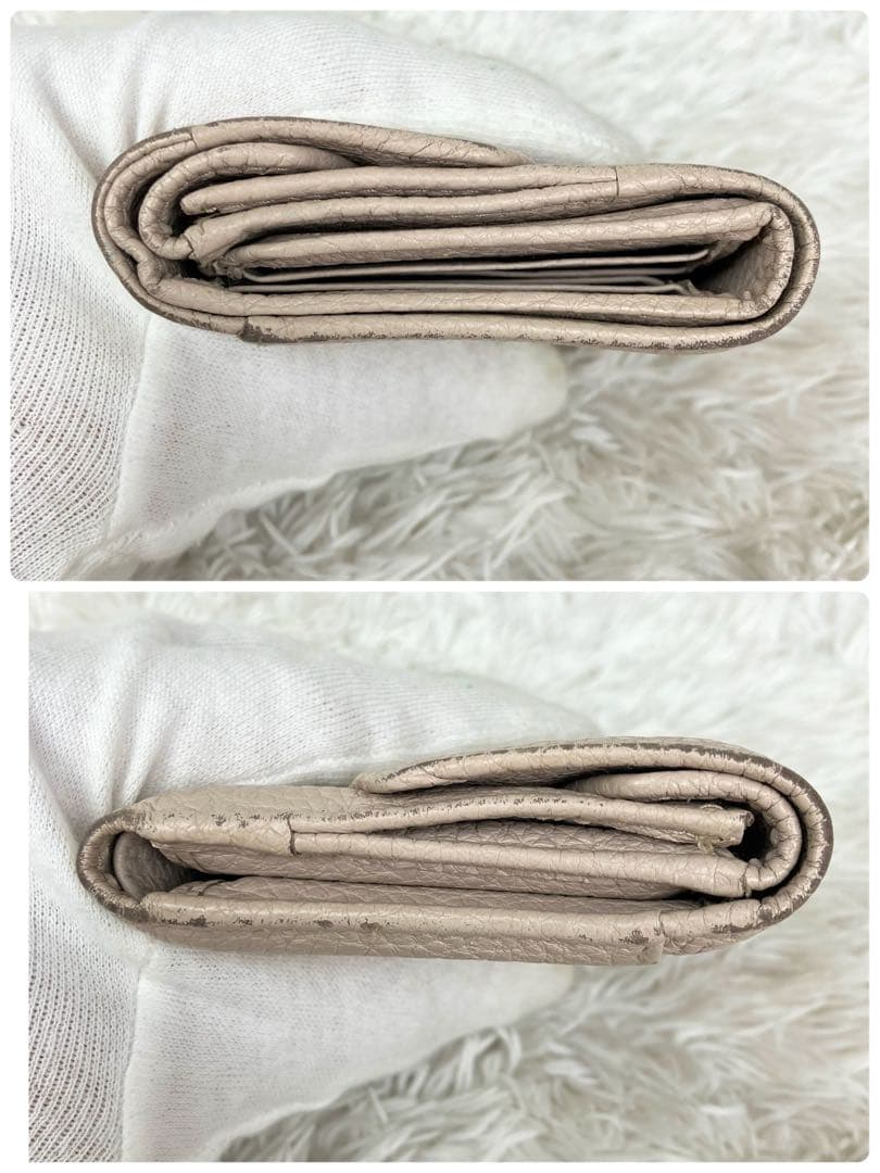 現行/付属品完備✨ミュウミュウ　折り財布　ヴィッテロダイノ　本革　ピンクベージュ