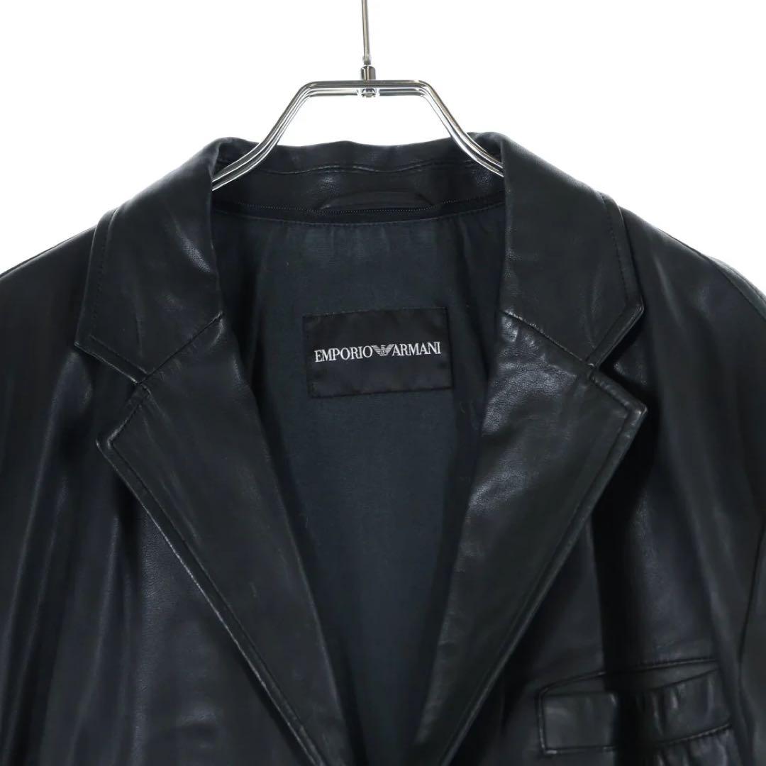 EMPORIO ARMANI ラムレザー テーラードジャケット