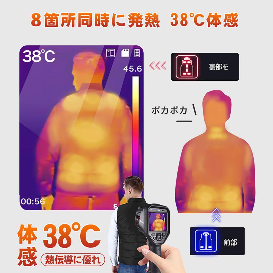 電熱ベスト 加熱ベスト 10000mAhバッテリー付き 電熱ウェア 加熱服 M