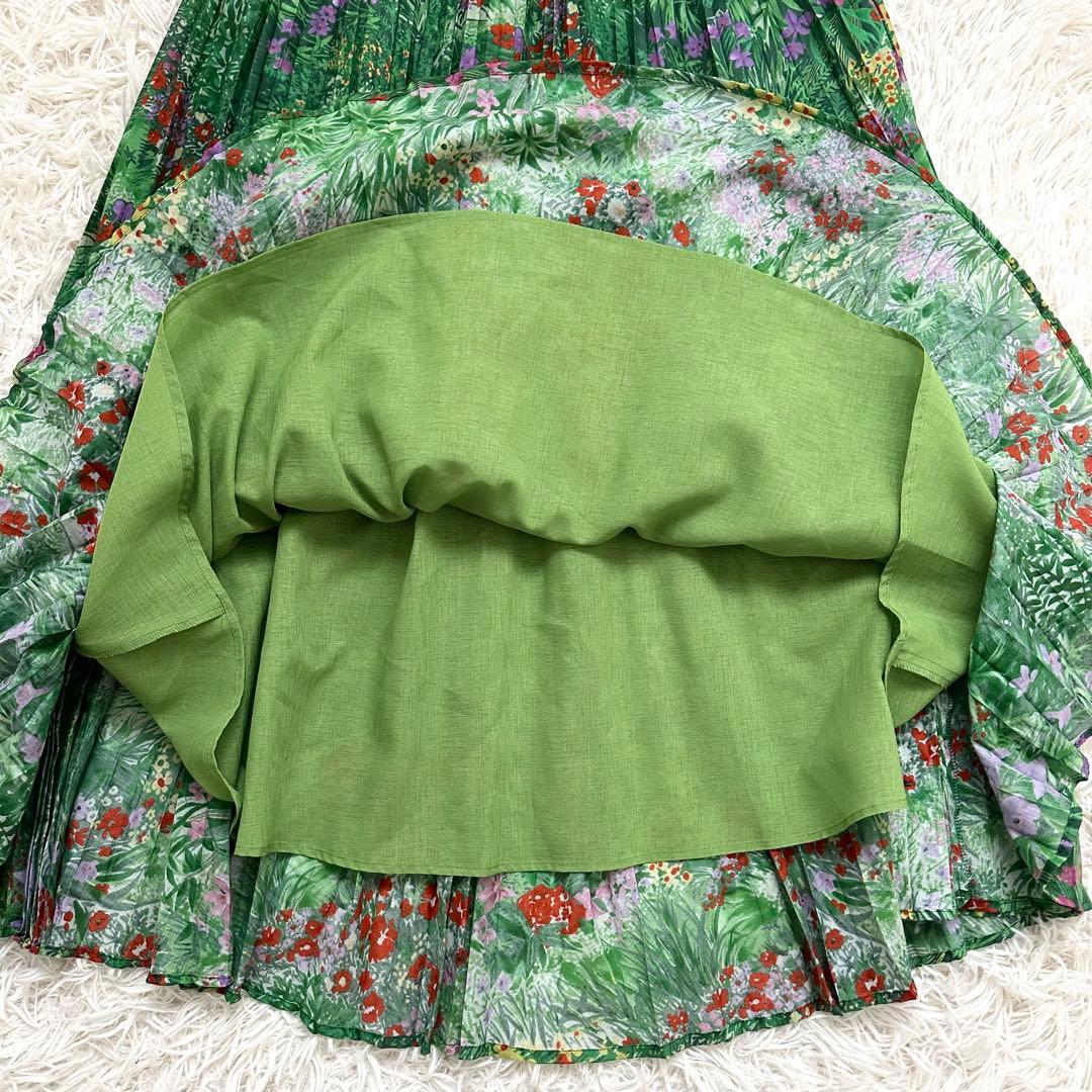 極美品✨️シビラ 近年 グリーン ヴィンテージ フラワー プリント スカート M