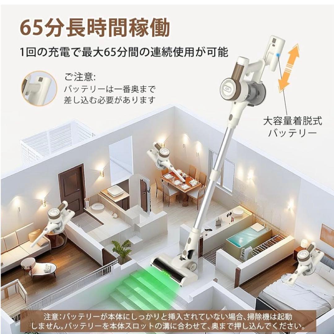 コードレス掃除機 自立式 超強力吸引 AI自動制御 LED 液晶 PSE
