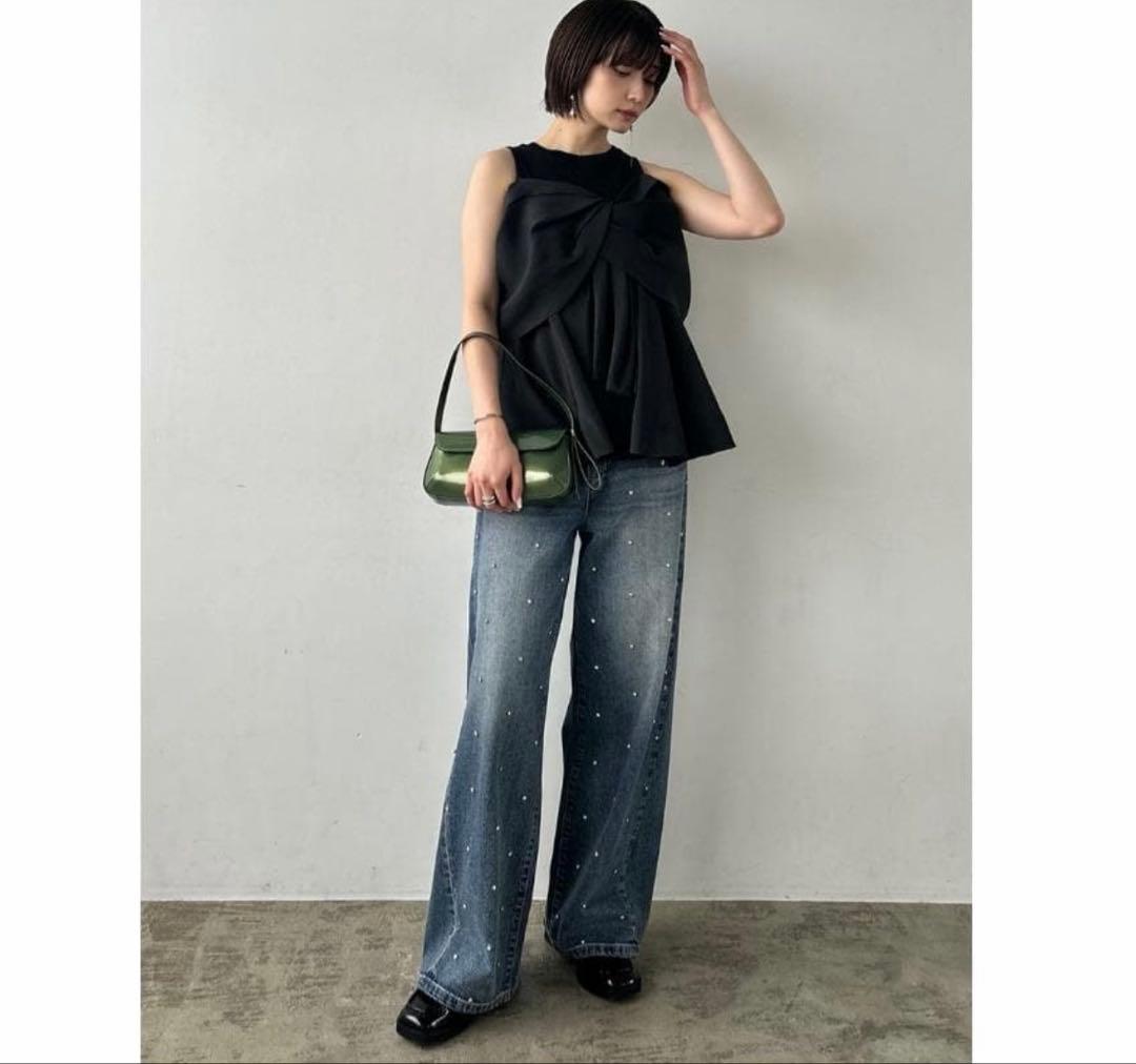 最終値下げ　早い者勝ち　FRAY I.D／ カットコンビペプラムトップス