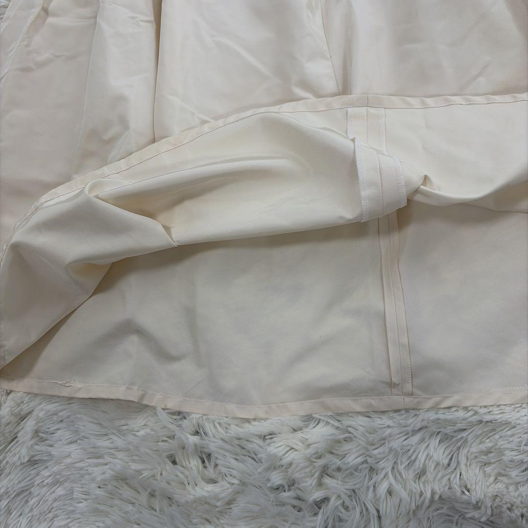 JIL SANDER シルク100% タックフレアスカート42 アイボリー 美品
