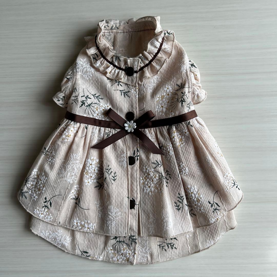 No.犬服ハンドメイド　バックオープンワンピース2着