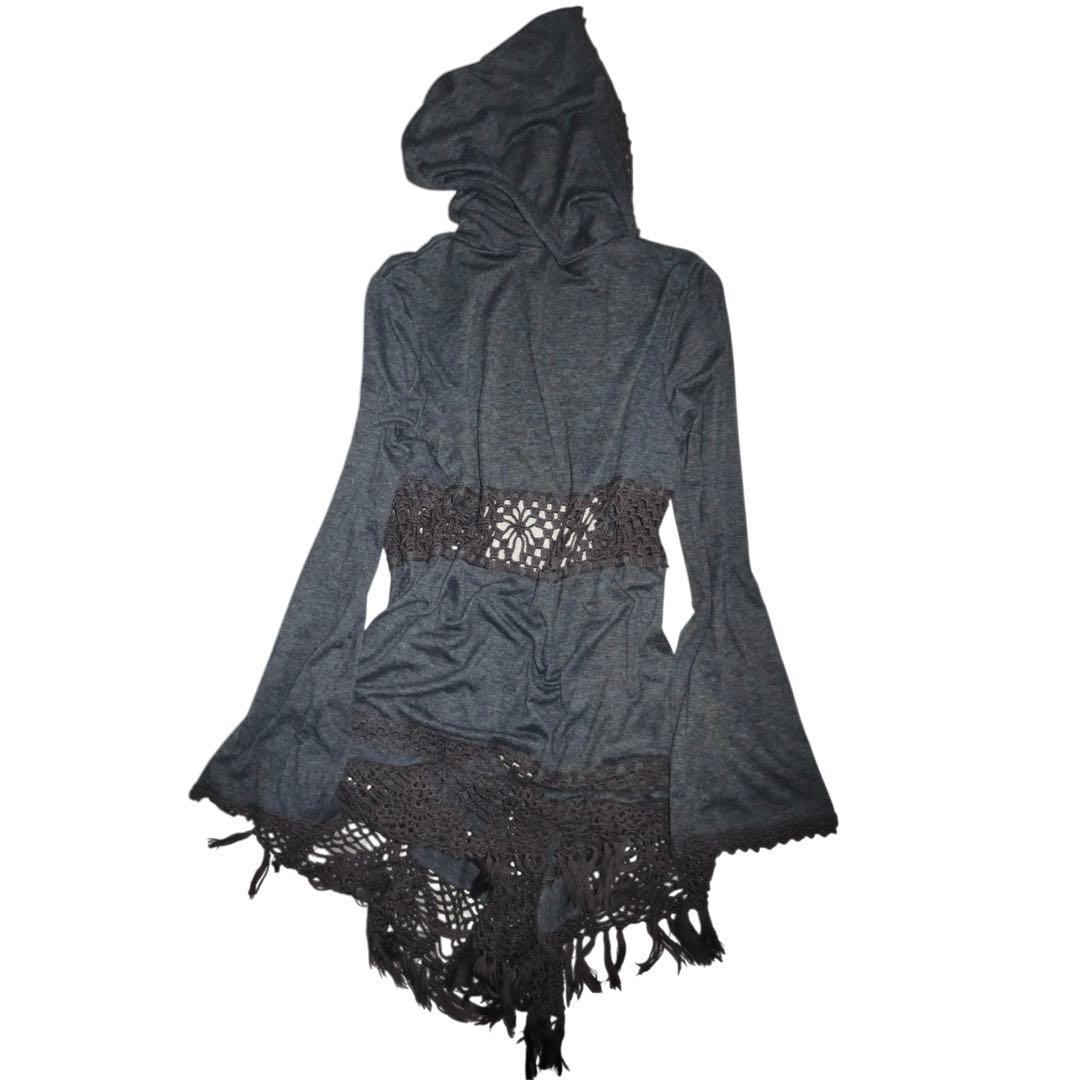 fairy grunge フェアリーコア tops フード付き 長袖 レース