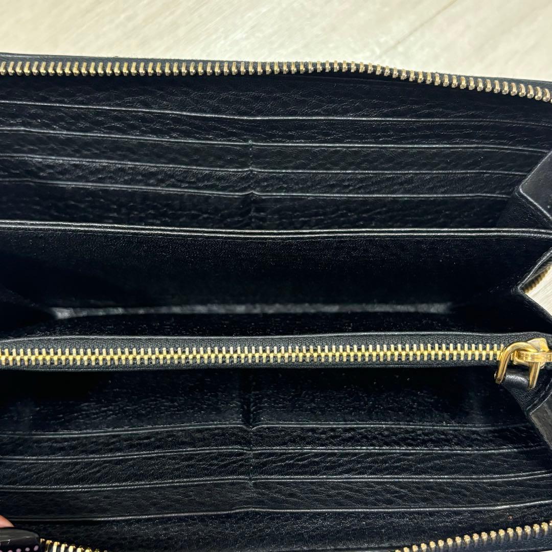 PRADA プラダ 長財布 財布 ファスナー サフィアーノ ブラック