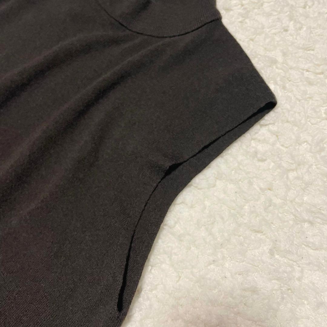 美品 ミズイロインドmizuiroind ハイネック ニットワンピース ブラウン