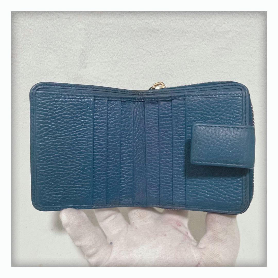 【ほおずき】 美品 GUCCI グッチ キャンバス 折り財布 ベージュ