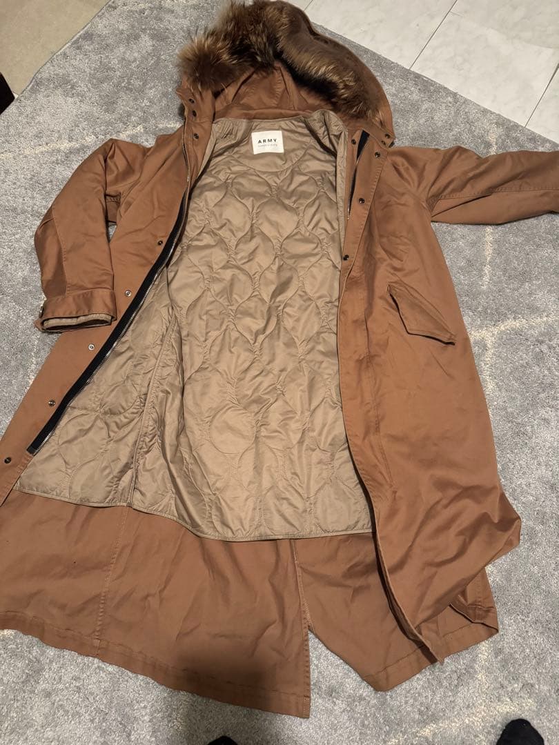 UPPER HIGHTS ファー付きロングモッズコート