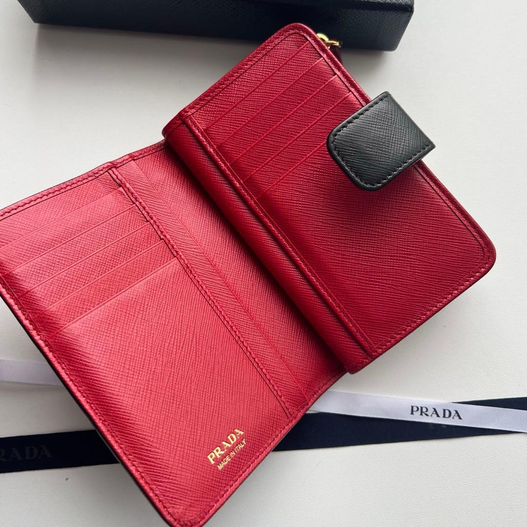 218 極上美品 PRADA プラダ 2つ折り財布