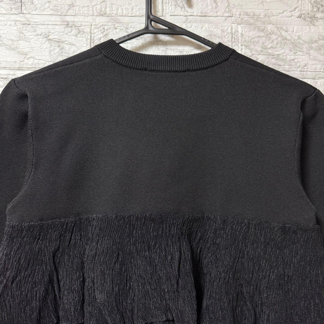 美品 ADAM ET ROPÉ フリルカーディガン 黒 F ブラック