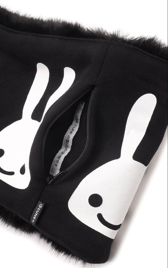 新品CUNEウサギたくさんふわふわネックウォーマーマフラースヌード