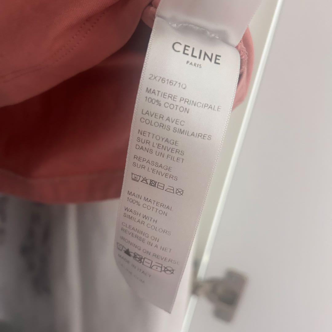 CELINE ピンク クロップドTシャツ