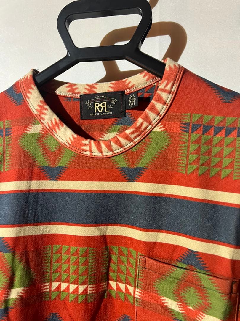 RRL ダブルアールエル ラルフローレン 半袖Tシャツ ブルーマルチ