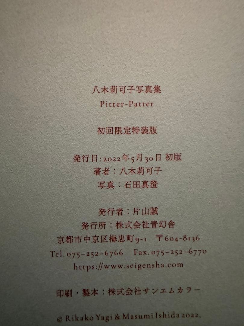 八木莉可子 写真集 Pitter-Patter【初回限定特装版】