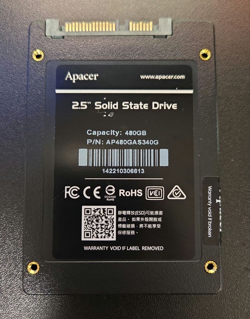 r*o様 Apacer AS340 480GB 2.5インチSSD