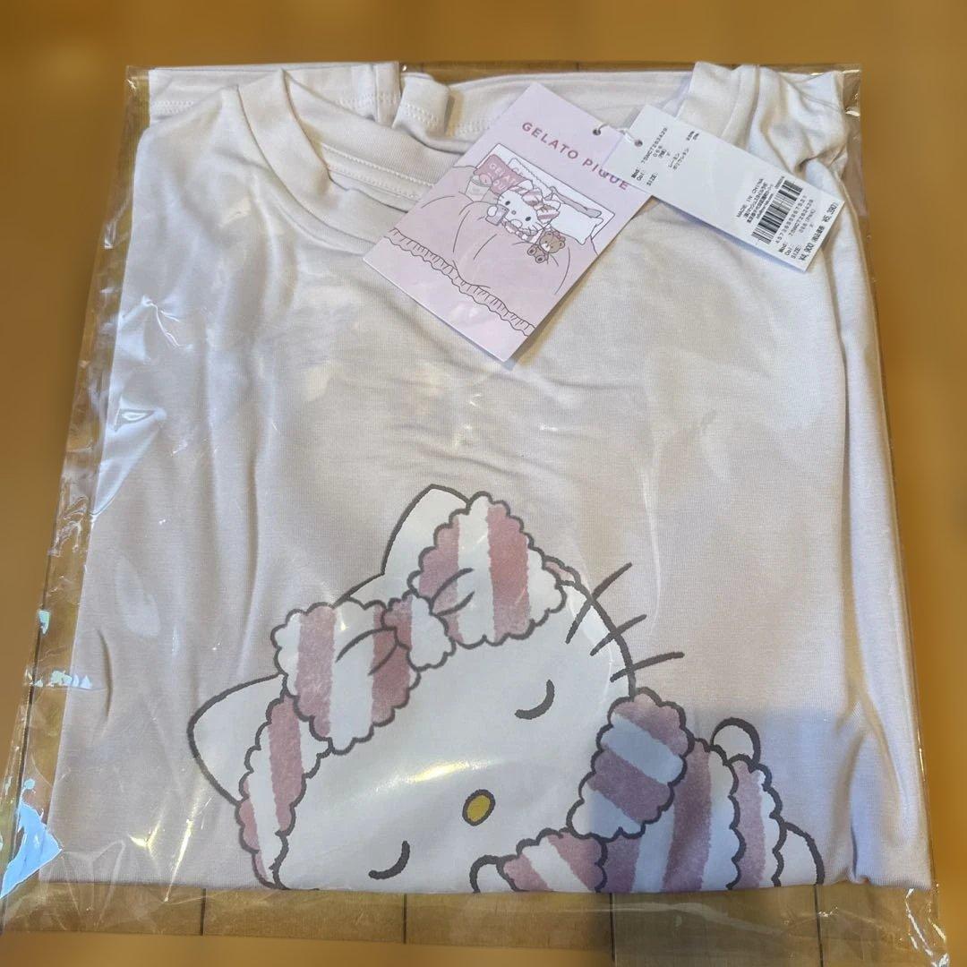 gelato pique ジェラピケ ワンポイントTシャツ　ハローキティ　ピンク