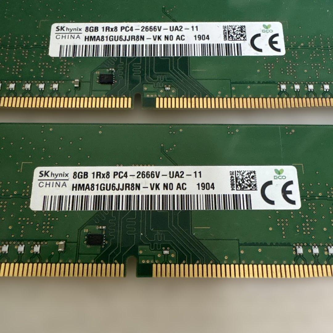 SK hynix 8GB PC4-2666Vメモリ2枚