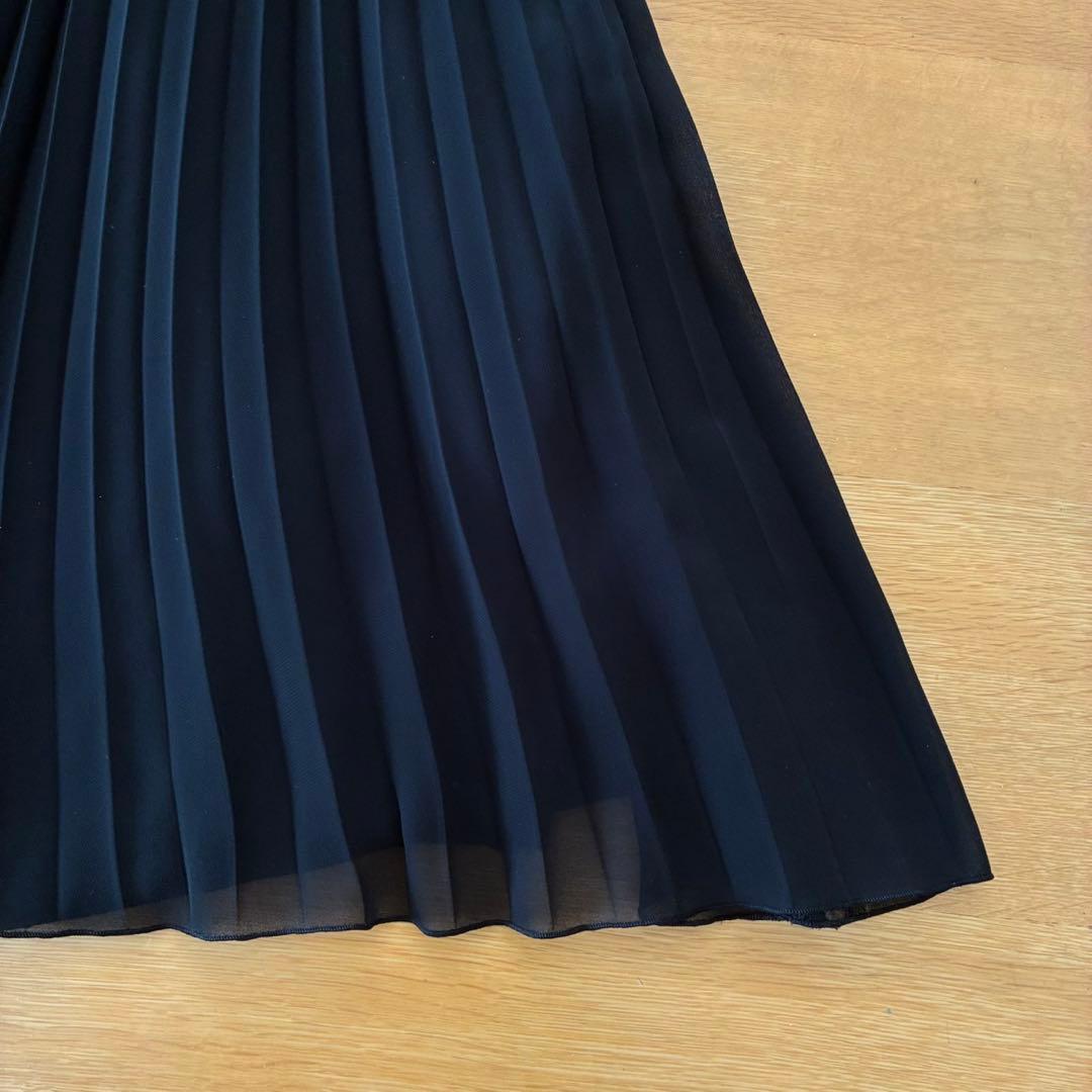 Reflect新品✨ブラックシフォンプリーツセレモニーワンピース卒業式入学式