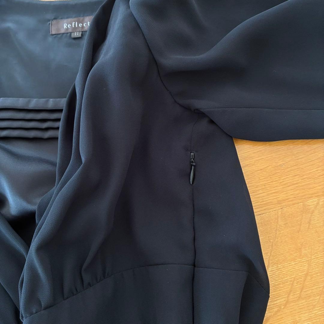 Reflect新品✨ブラックシフォンプリーツセレモニーワンピース卒業式入学式