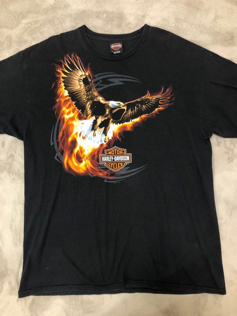 j*t様 【希少】Harley-Davidson 鷲と炎 Tシャツ ブラック