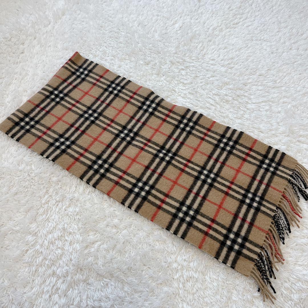 美品✨バーバリーロンドン マフラー ノバチェック カシミヤ100% 英国製