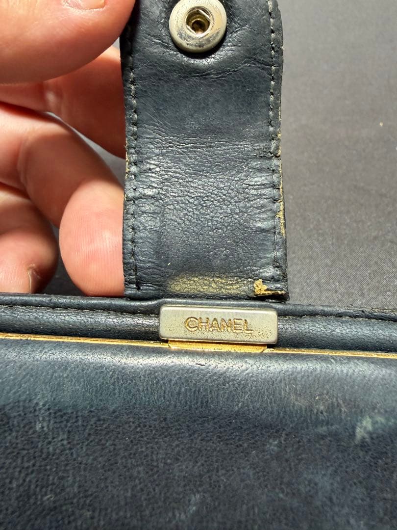 【リペア前提】CHANEL ココマーク 二つ折り財布 A13498