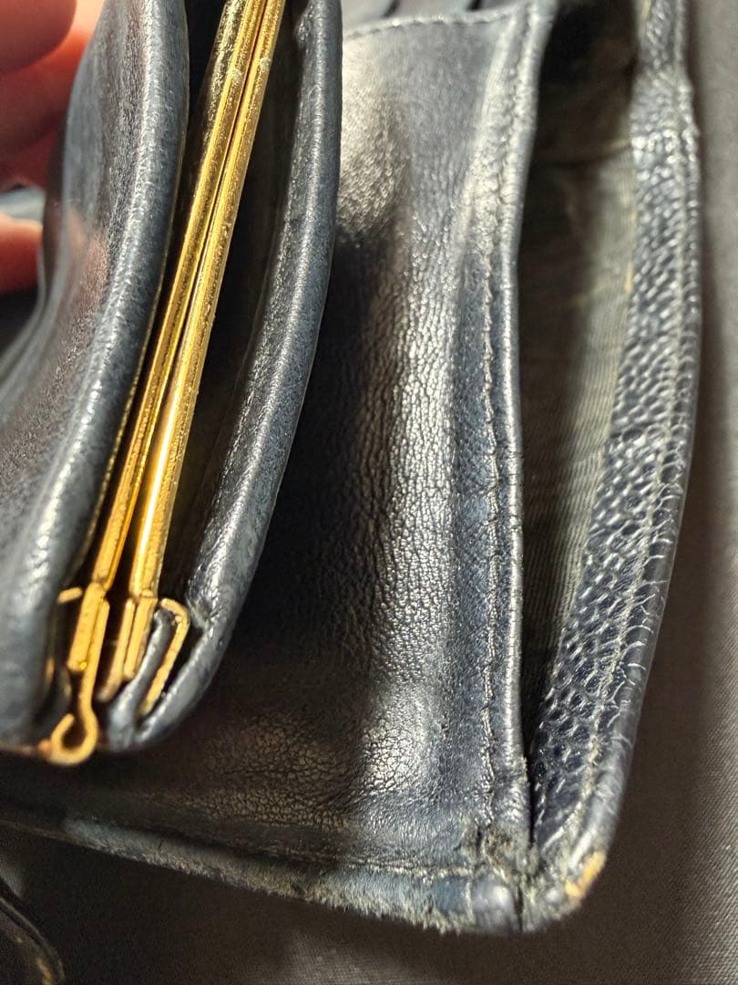 【リペア前提】CHANEL ココマーク 二つ折り財布 A13498