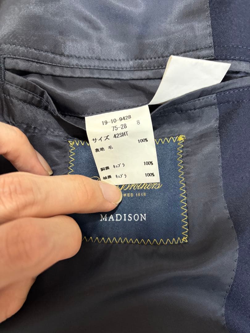 【Brooks Brothers】紺ブレザー【42 Madison fit】